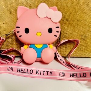 Sanrio Hello Kitty 3D Pink Waterproof Silicone Crossbody Bag w/ Adjustable Strap